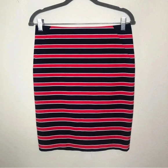 The Limited Navy, Red and White Striped Pencil Skirt Size 4 - Picture 1 of 4